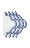 Duggan Society Lilibeth White/blue Napkins Set Of 4 In Multi