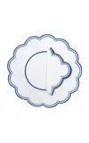 Duggan Society Lilibeth White/blue Placemat (set Of 4) In Multi