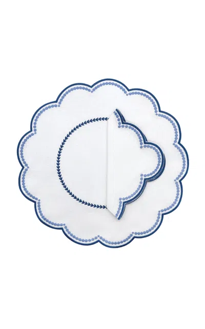 Duggan Society Lilibeth White/blue Placemat (set Of 4)