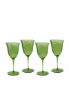 Duggan Society Lily  Green Water Glass (set Of 4)