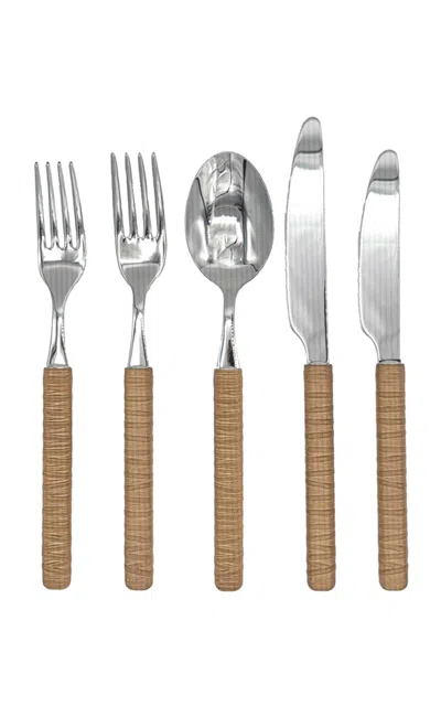 Duggan Society Raffia Beige Cutlery Set