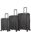 Dukap 3pc Airley Lightweight Expandable Hardside Spinner Luggage Set In Black
