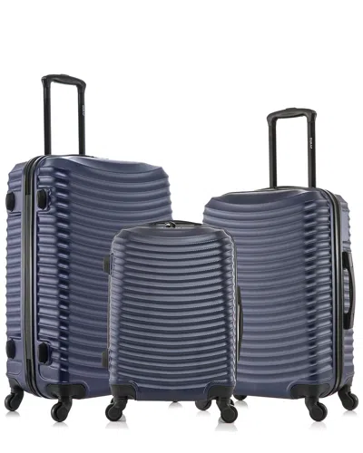 Dukap Adly Lightweight Hardside Spinner 3 Piece Set In Blue
