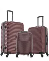 Dukap Adly Lightweight Hardside Spinner 3 Piece Set In Red