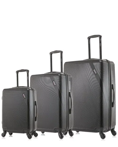 Dukap Discovery Lightweight Hardside Spinner 3 Piece Set In Black