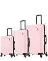 Dukap Discovery Lightweight Hardside Spinner 3 Piece Set In Pink