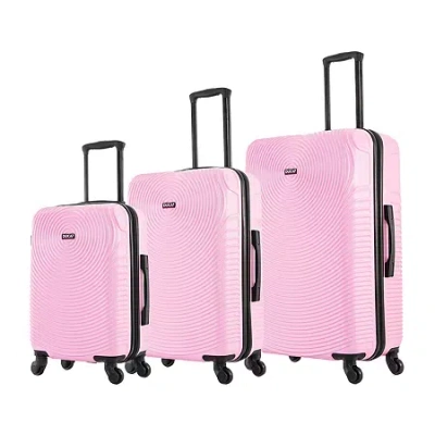 Dukap Inception 3-pc.hardside Lightweight Spinner Luggage Set In Pink