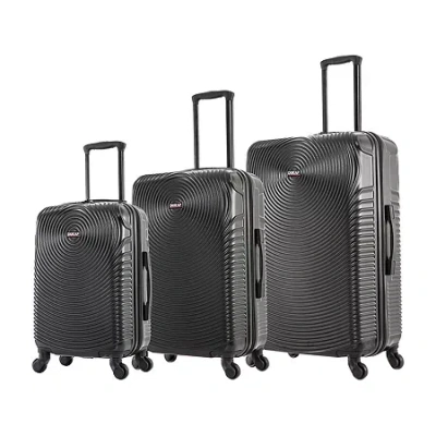 Dukap Inception 3-pc.hardside Lightweight Spinner Luggage Set In Black