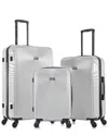 Dukap Inception Lightweight Hardside Spinner 3 Piece Set In Silver