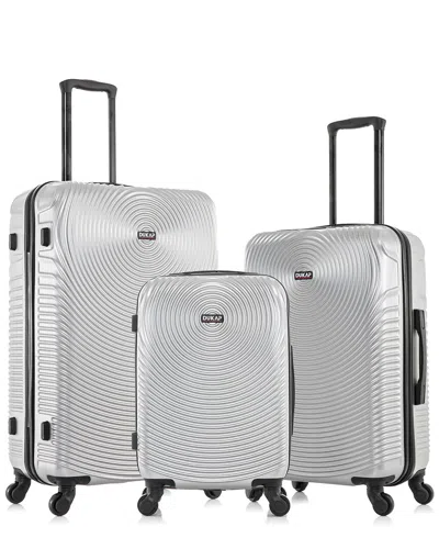 Dukap Inception Lightweight Hardside Spinner 3 Piece Set In Silver