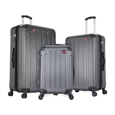 Dukap Intely Smart Hardside 3-pc Set With Usb And Integrated Weight Scale In Gray