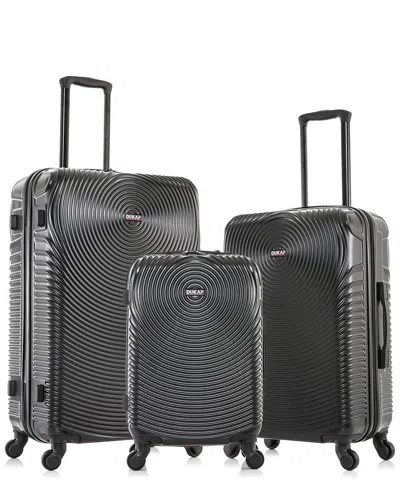 Dukap Lightweight Hardside Spinner 3pc Set In Black