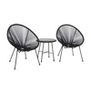 Dukap Sassio 3 Piece Conversation Patio Set - Black