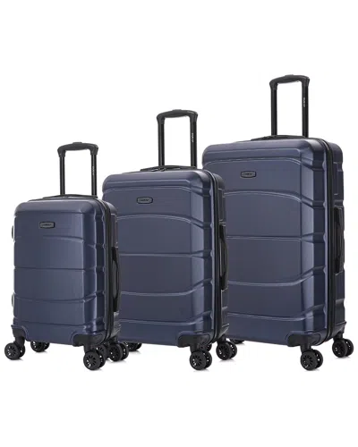 Dukap Sense Lightweight Hardside Spinner 3pc Luggage Set In Blue