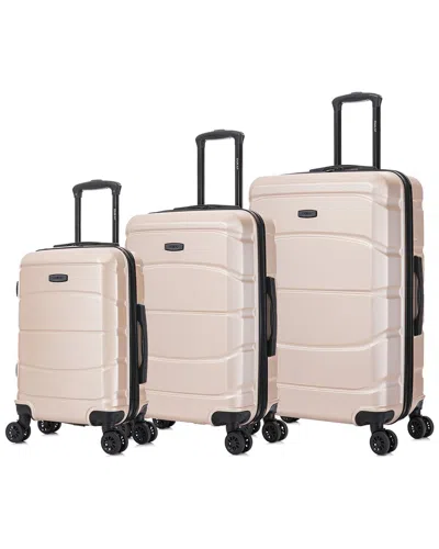 Dukap Sense Lightweight Hardside Spinner 3pc Luggage Set In Gold