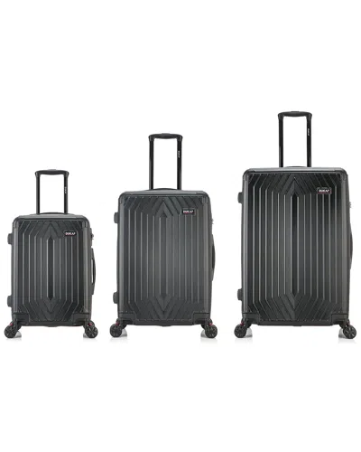 Dukap Stratos Lightweight Hardside Spinner 3 Piece Set In Black