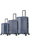 Dukap Stratos Lightweight Hardside Spinner 3pc Set In Blue