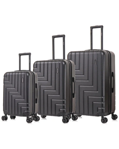 Dukap Zahav Lightweight Expandable Hardside Spinner 3pc Luggage Set In Black