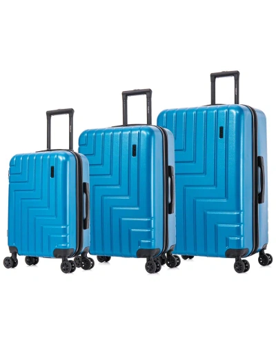 Dukap Zahav Lightweight Expandable Hardside Spinner 3pc Luggage Set In Blue