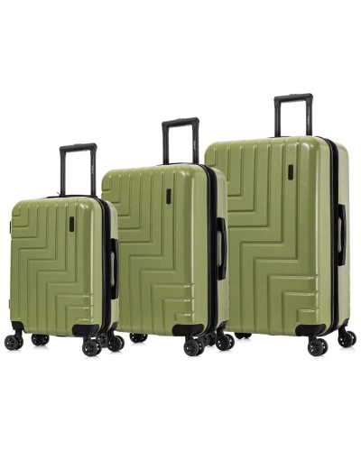 Dukap Zahav Lightweight Expandable Hardside Spinner 3pc Luggage Set In Green