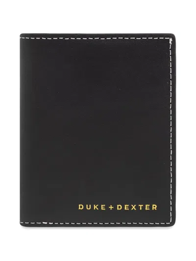 Duke & Dexter Contrast-stitch Leather Cardholder In Black