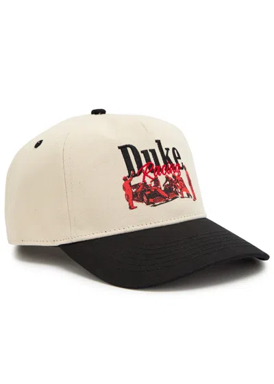 Duke And Dexter Dr2 Pit Stop Embroidered Canvas Cap In White