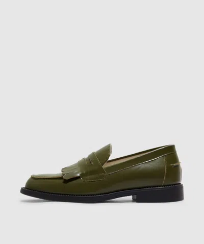 Duke & Dexter Duke + Dexter Wilde Fringe Penny Loafer In Olive