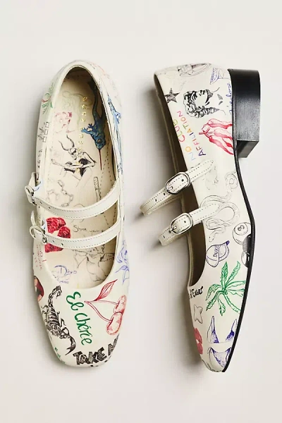 Duke & Dexter Icon Double-strap Mary Janes In Multi