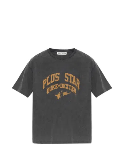 Duke & Dexter Logo-print Distressed T-shirt In Gray