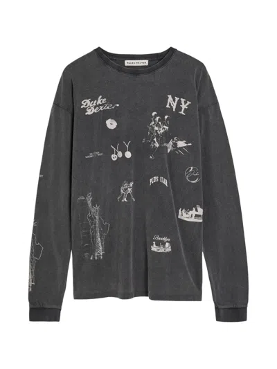 Duke & Dexter Long Sleeve Graphic T-shirt In Gray