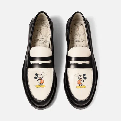 Duke + Dexter Men's Disney Mickey Mouse Penny Loafer - Men's In White