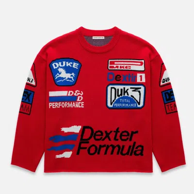 Duke & Dexter Men's Dr3 Sponsors Red Knitted Sweatshirt