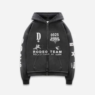 Duke & Dexter Men's Duke Rodeo Team Vintage Black Zip Hoodie