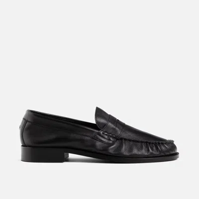 Duke + Dexter Men's Ezra Black Pleated Penny Loafer - Men's