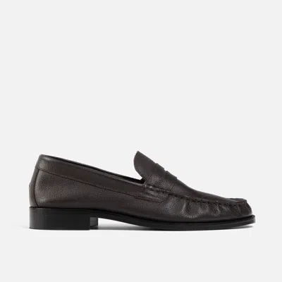 Duke + Dexter Men's Ezra Chestnut Pebble Pleated Penny Loafer - Men's In Brown
