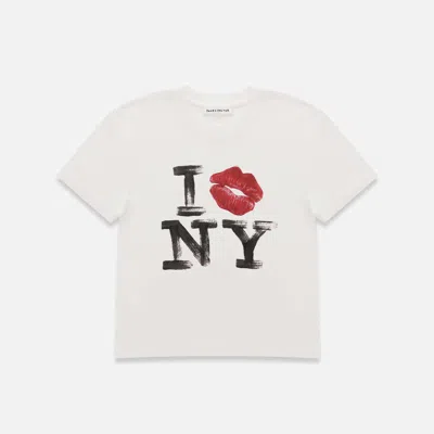 Duke + Dexter Men's I Kiss Ny Vintage White Baby Tee - Woen's