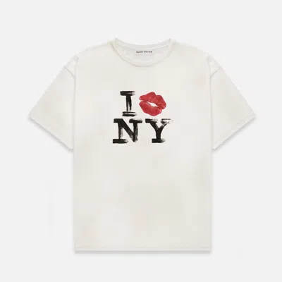 Duke + Dexter Men's I Kiss Ny Vintage White T-shirt