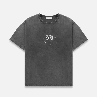 Duke + Dexter Men's Ny Paint Splatter Washed Grey T-shirt