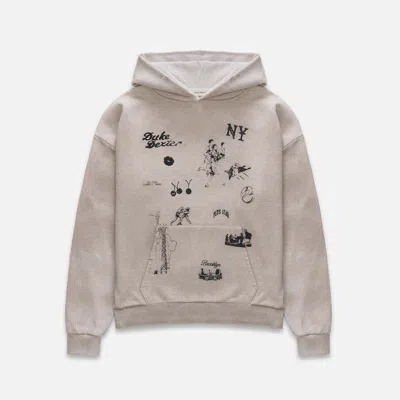 Duke + Dexter Men's Ny Sketch Oat Marl Hoodie