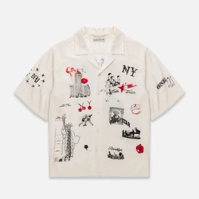 Duke + Dexter Men's Ny Sketch Vintage White + Red + Black Shirt