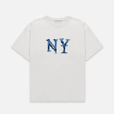 Duke + Dexter Men's Ny Watercolour Vintage White T-hirt