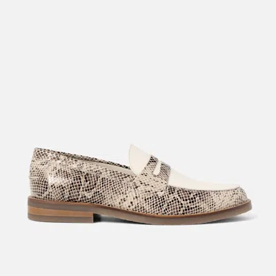 Duke & Dexter Men's Peso Snakeskin + White Penny Loafer - Men's