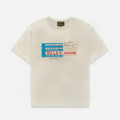 Duke & Dexter Men's Rizla Gum Stained White T-shirt