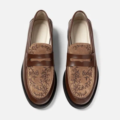 Duke & Dexter Men's Wilde Chestnut Vine Penny Loafer - Men's In Animal Print