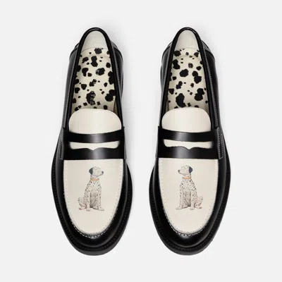 Duke + Dexter Men's Wilde Dalmatian Penny Loafer - Men's In White