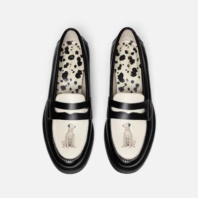 Duke + Dexter Men's Wilde Dalmatian Penny Loafer - Women's In White