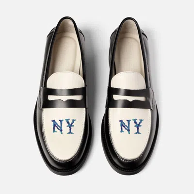 Duke + Dexter Men's Wilde Ny Black + White Penny Loafer - Men's