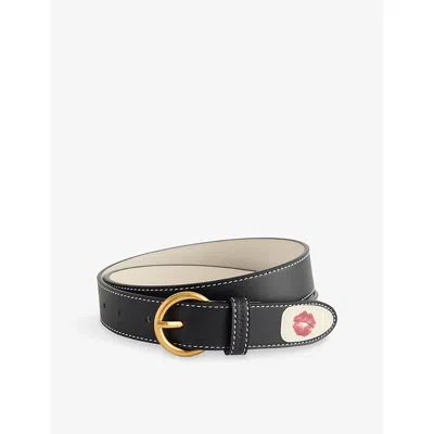 Duke & Dexter Mens Black Ellis Kiss Leather Belt