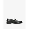 Duke & Dexter Mens Blk/white Wilde Fall Of Giants Penny Leather Loafers Eur 43 / 9 Uk In Black