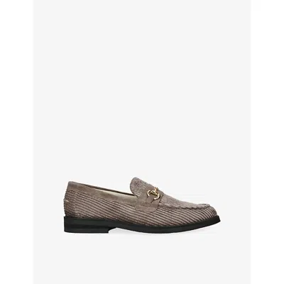 Duke & Dexter Mens Brown Wilde Horsebit Corduroy Penny Loafers Eur 44 / 10 Uk In Gray